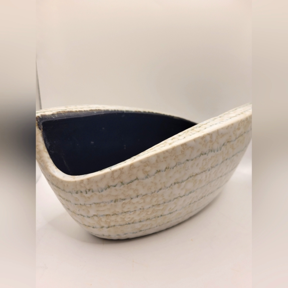Vintage Japanese Mid Century Pottery Oval Abstract Bowl original Design